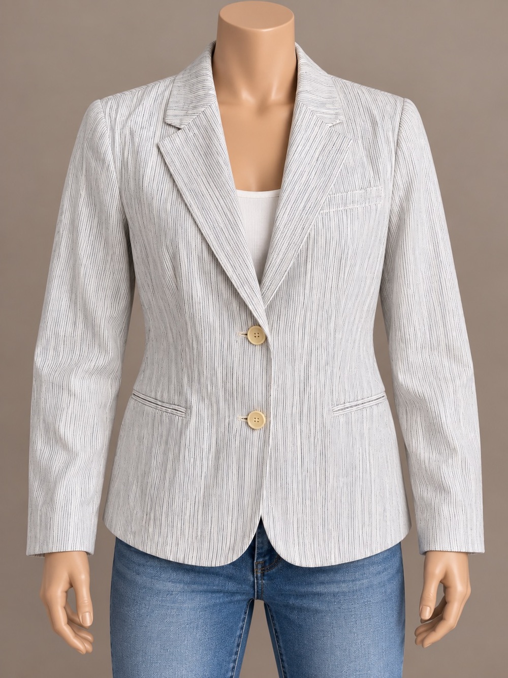 Theory Linworth Linen Blend Pinstripe Blazer Women’s 12
